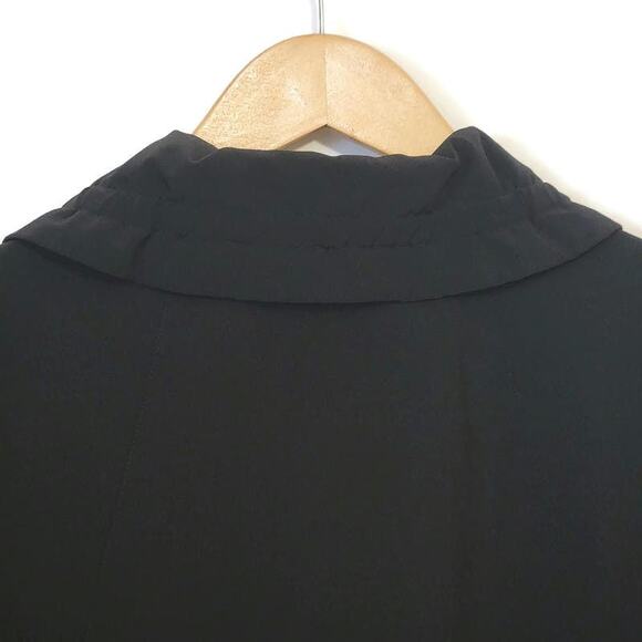 Chico's Weekends Black 3/4 Sleeve Ruffle Collar Zip Front Jacket Size L - Picture 7 of 9